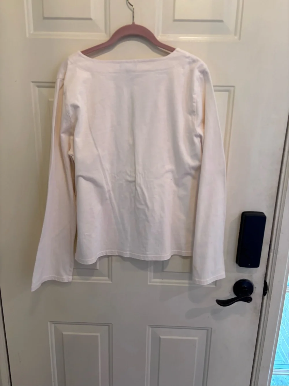 J. Crew White Notch-Neck Long Sleeve Tee
